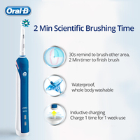 Oral-b Pro 4000 elektryczna ładowana szczoteczka do zębów ultradźwiękowa 3D inteligentna szczoteczka do wybielania zębów dla dorosłych usuwanie plam dysza oral-b 6